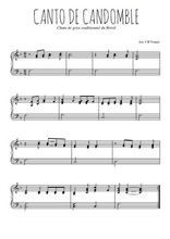 Téléchargez l'arrangement pour piano de la partition de Canto de Candomble en PDF